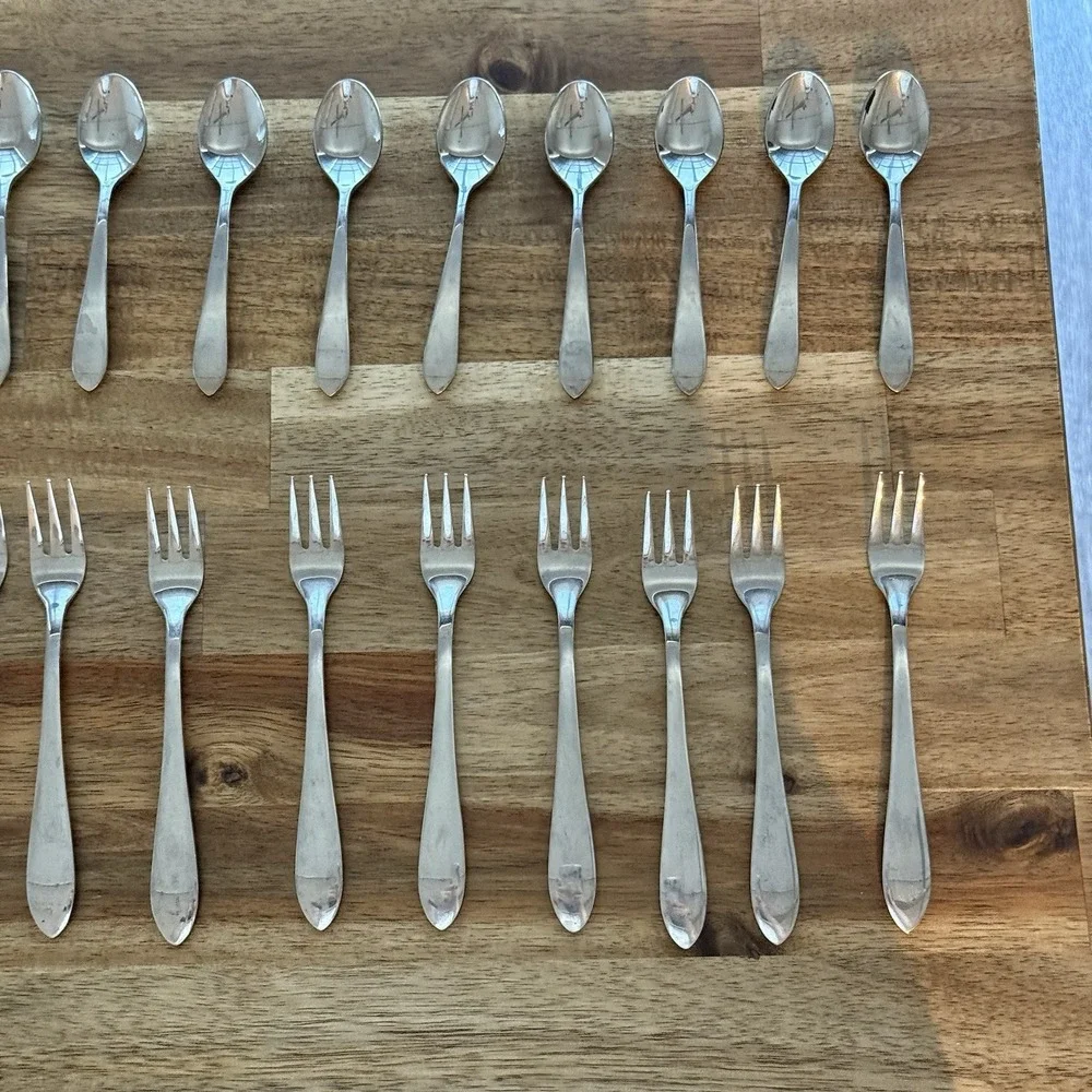 Retroneu Stainless Steel Set Of 24 Forks & Teaspoons Korea